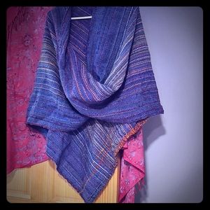 Multi colored poncho